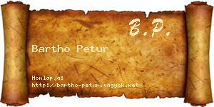 Bartho Petur névjegykártya
