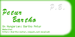 petur bartho business card